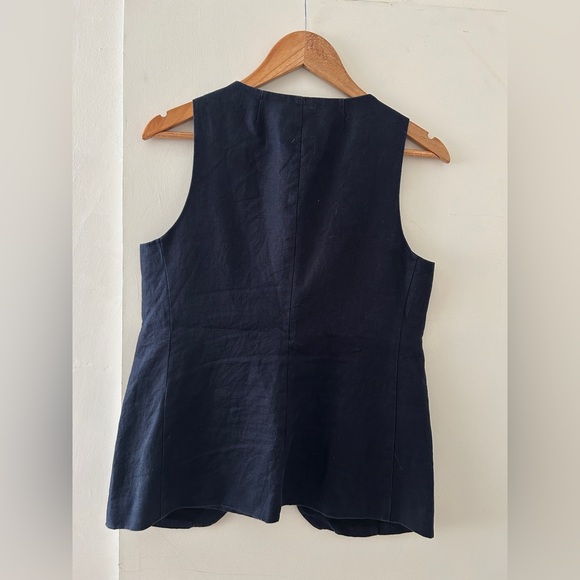 Alex Mill Linen Vest | Navy | Medium - Picture 7 of 7